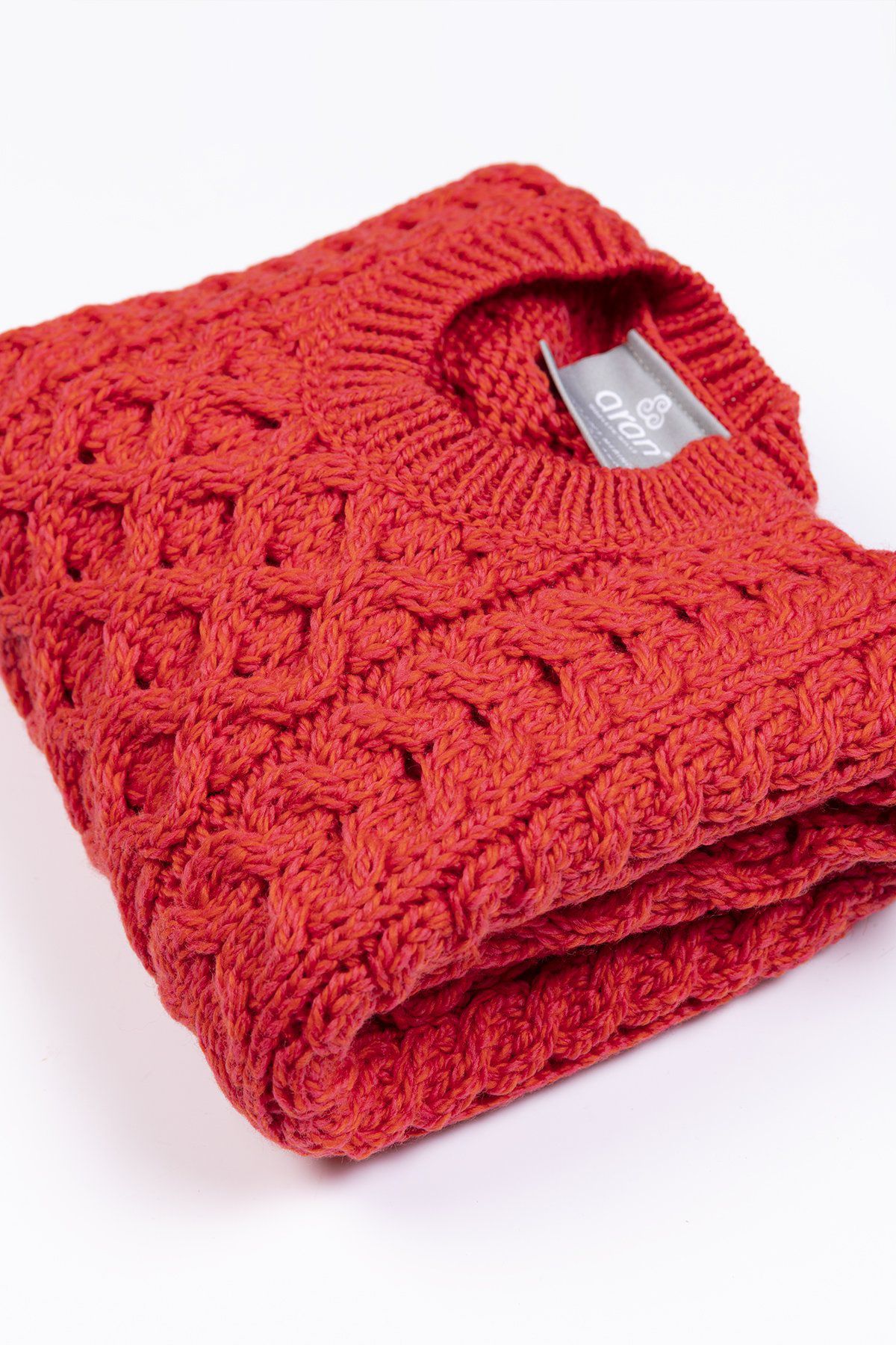 Red aran store jumper