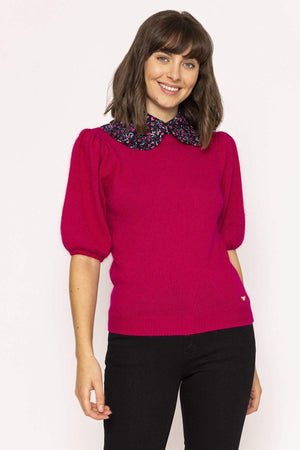 Knit with Detachable Collar in Pink