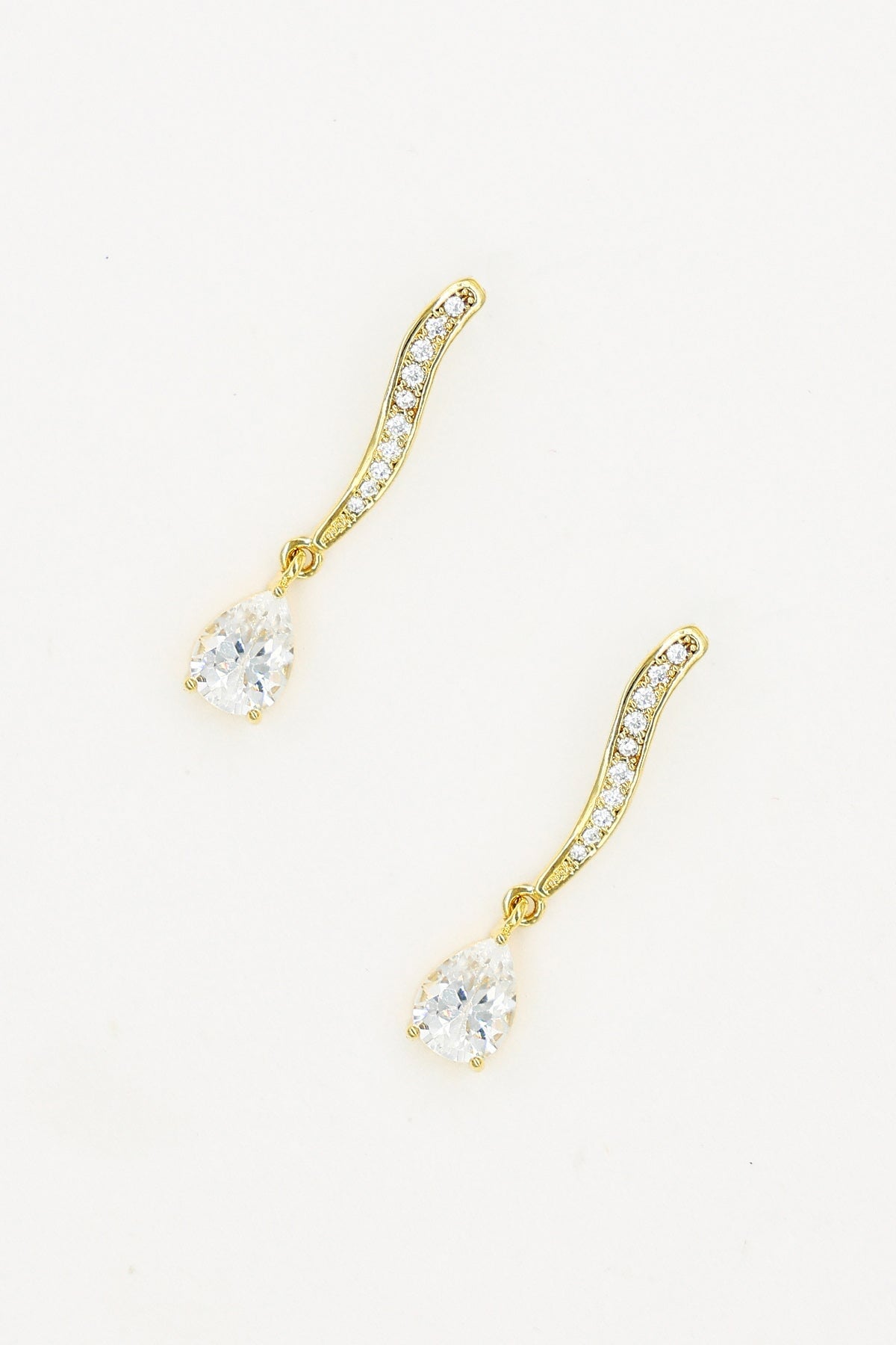 Gold diamante deals drop earrings