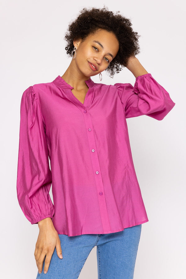 Long Sleeve Spring Blouse in Pink - Shirts | Carraig Donn