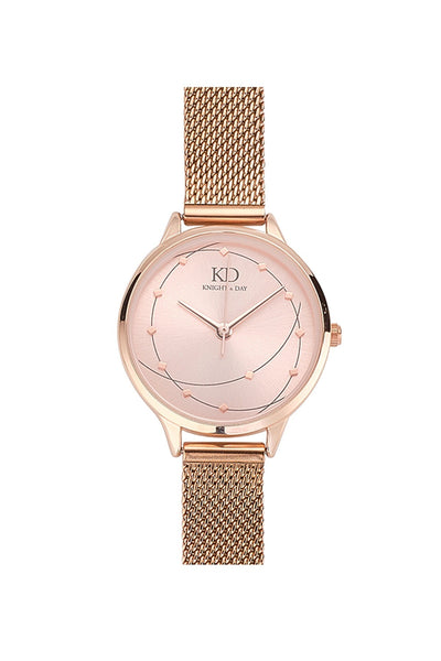 Rose gold mesh hot sale strap ladies watch