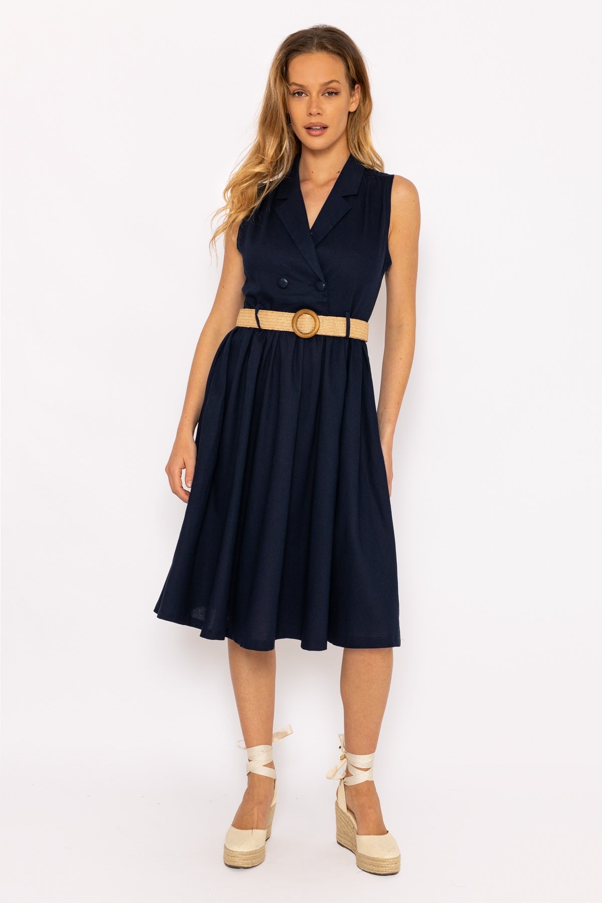 Midi sleeveless shirt clearance dress