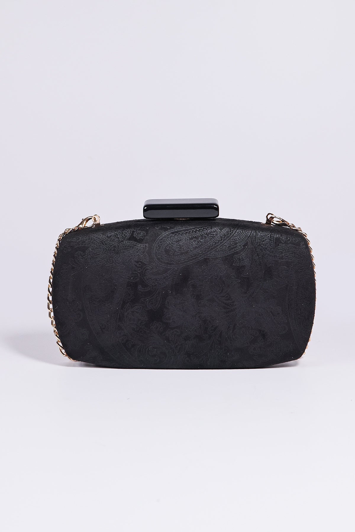 Paisley Fabric Clutch in Black Ladies Occasion Bags Carraig Donn