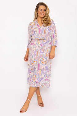 Carraig Donn Paisley Print Button Up Midi Dress in Multi