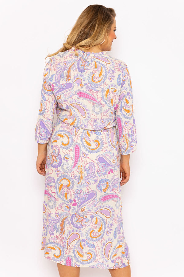 Carraig Donn Paisley Print Button Up Midi Dress in Multi