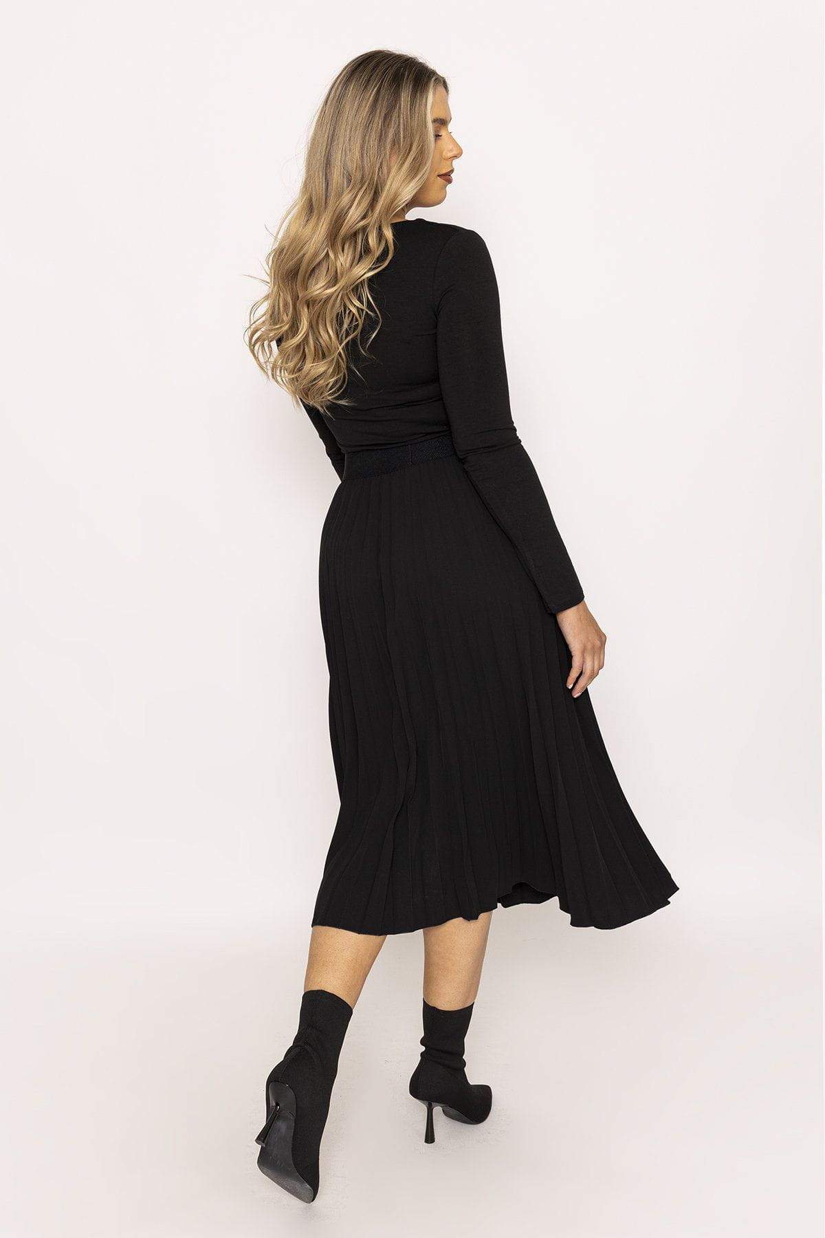 Midi length outlet black pleated skirt