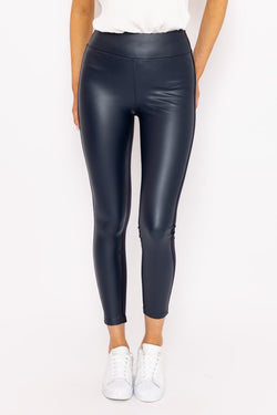 Carraig Donn PU Ponte Leggings in Navy