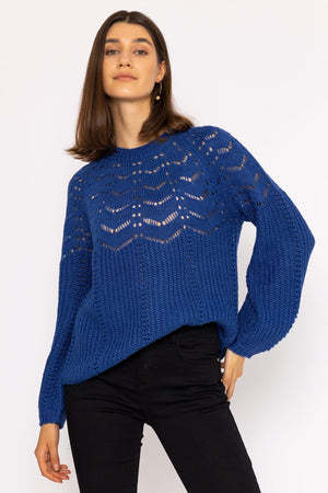 Puff Sleeve Knit in Cobalt