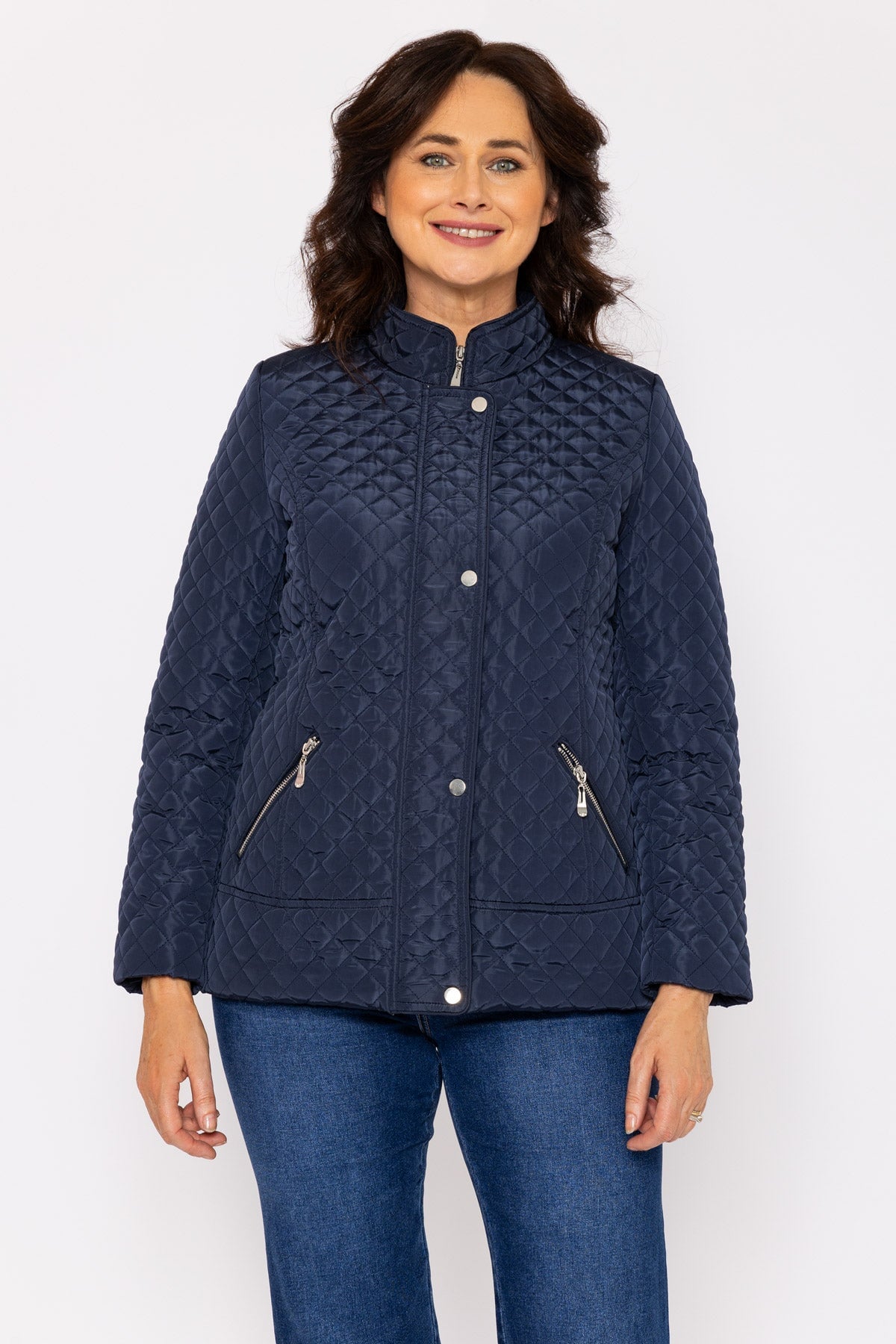 Navy blue hotsell quilted jacket womens