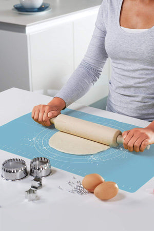 Roll-Up Silicone Pastry Mat in Blue