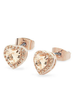 Carraig Donn Rose Gold Diamate Heart Earrings