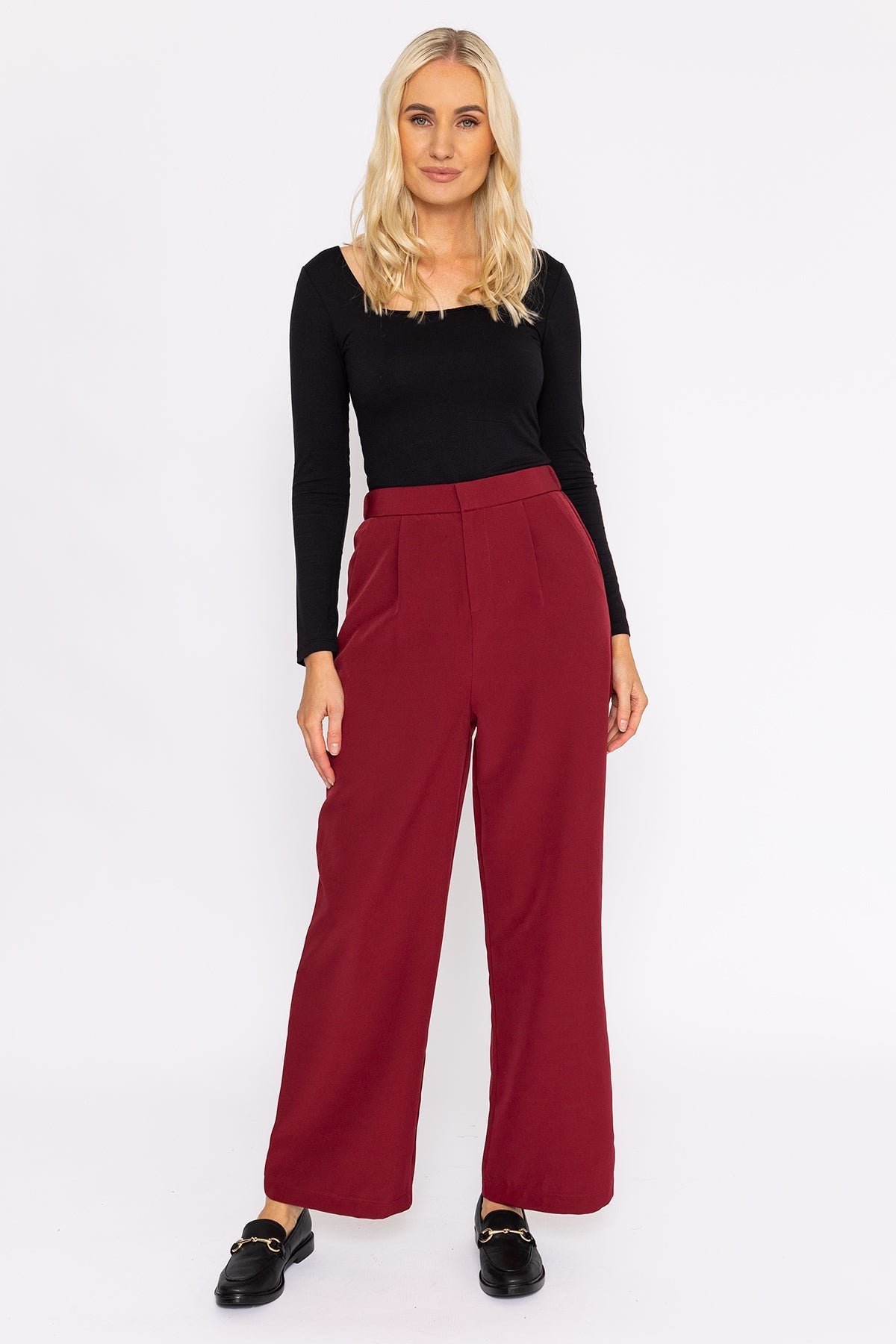 Maroon straight leg pants hotsell