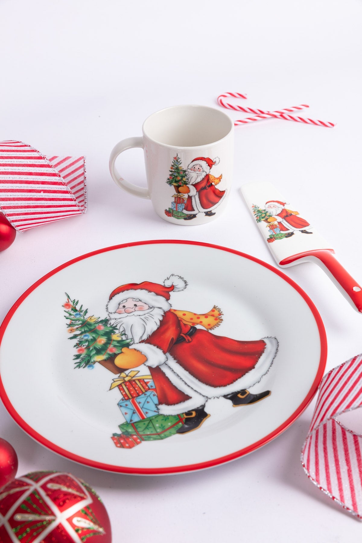 Santa Cake Plate And Server Christmas Tableware Carraig Donn