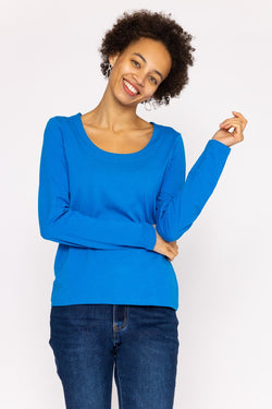 Carraig Donn Scoop Neck Tee in Cobalt