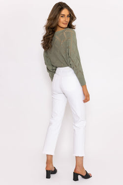 Carraig Donn Seamless Hem Jeans in Ecru