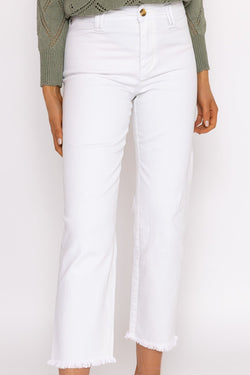 Carraig Donn Seamless Hem Jeans in Ecru