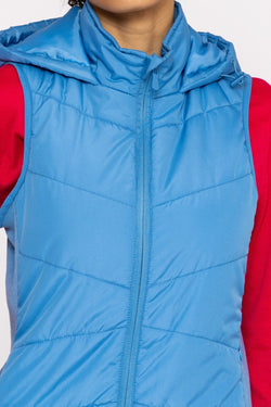 Carraig Donn Short Quilted Gilet in Blue