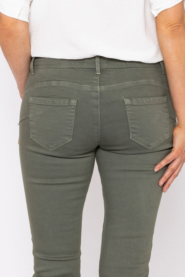 Carraig Donn Short Zip Jeans in Khaki