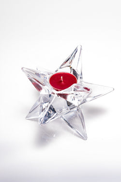 Carraig Donn Star Glass T-Light W/Red Candle