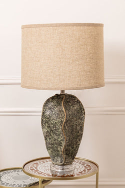 Carraig Donn Stone Table Lamp With Linen Shade