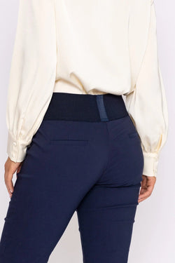 Straight Leg Bengaline Pant in Navy - Trousers