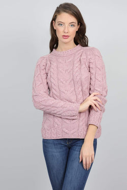 Carraig Donn Super Soft Raglan Sweater in Pink