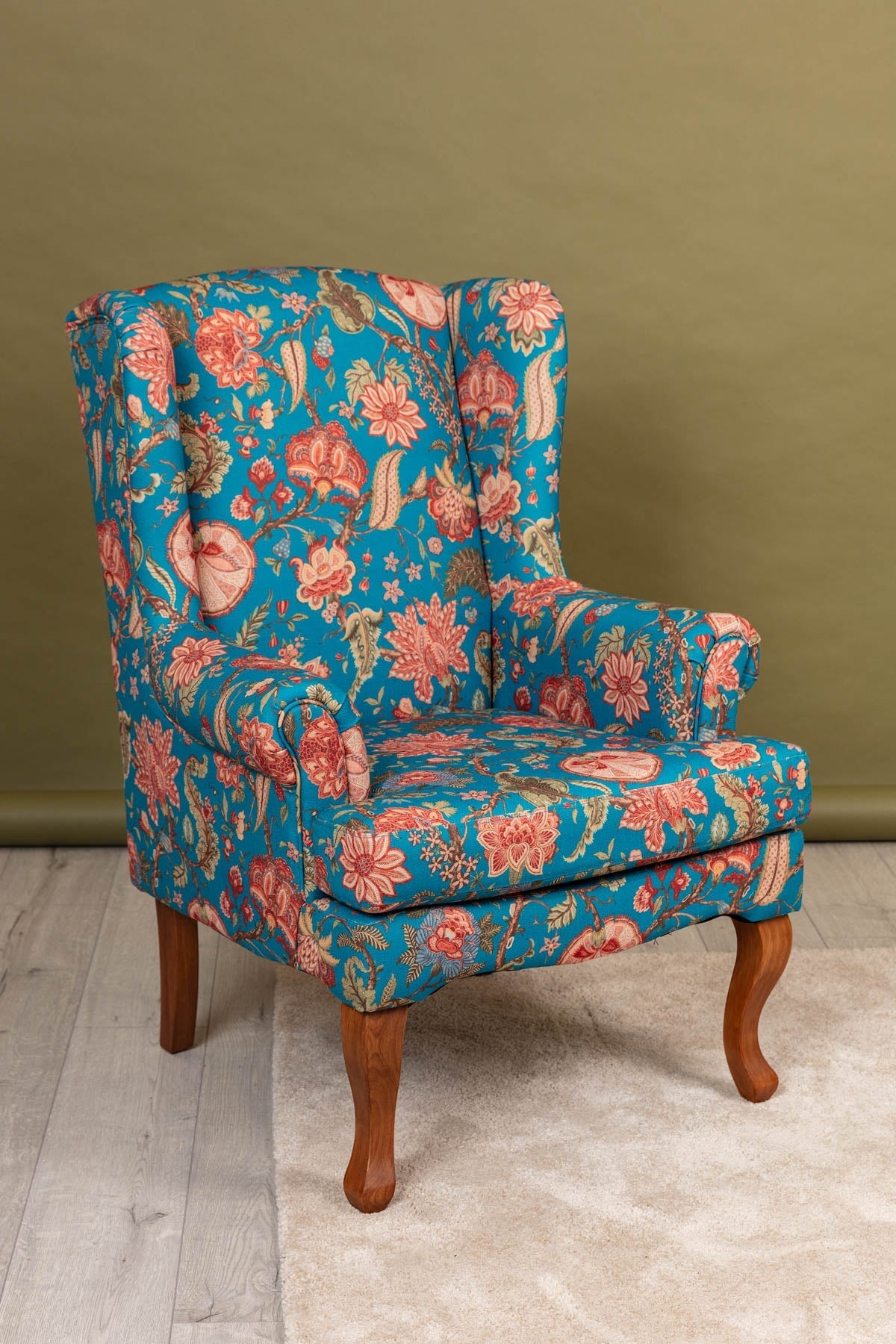 Teal discount floral chair