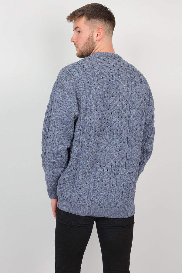 Carraig Donn Traditional Wool Crew Neck Aran Sweater : : Clothing,  Shoes & Accessories