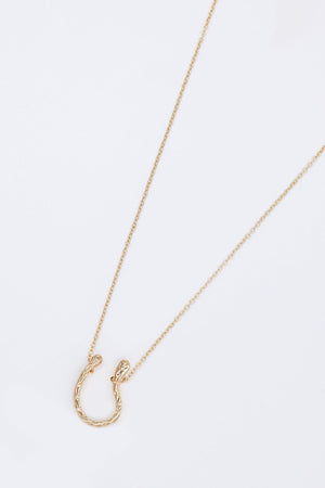 U Pendant Necklace in Gold