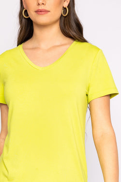 Carraig Donn V Neck Tee in Lime