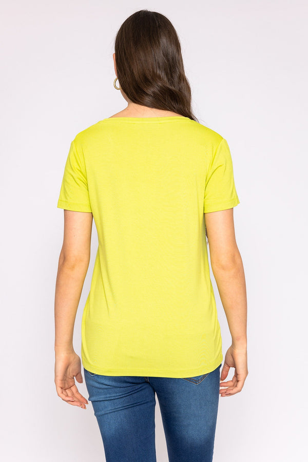 Carraig Donn V Neck Tee in Lime