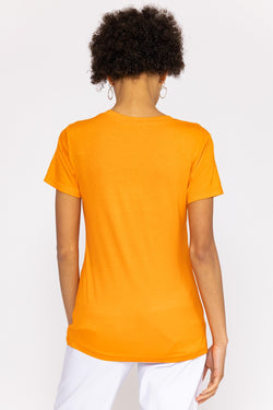 Carraig Donn V Neck Tee in Orange