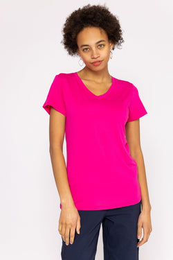 Carraig Donn V Neck Tee in Pink