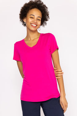 Carraig Donn V Neck Tee in Pink