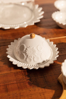 Carraig Donn White Ceramic Butter Dish