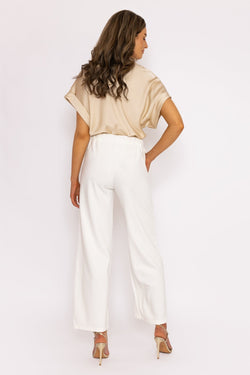 Carraig Donn Wide Leg Trousers in White