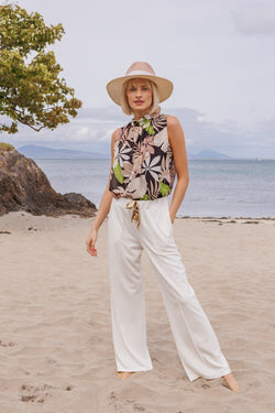 Carraig Donn Wide Leg Trousers in White