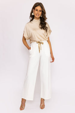 Carraig Donn Wide Leg Trousers in White