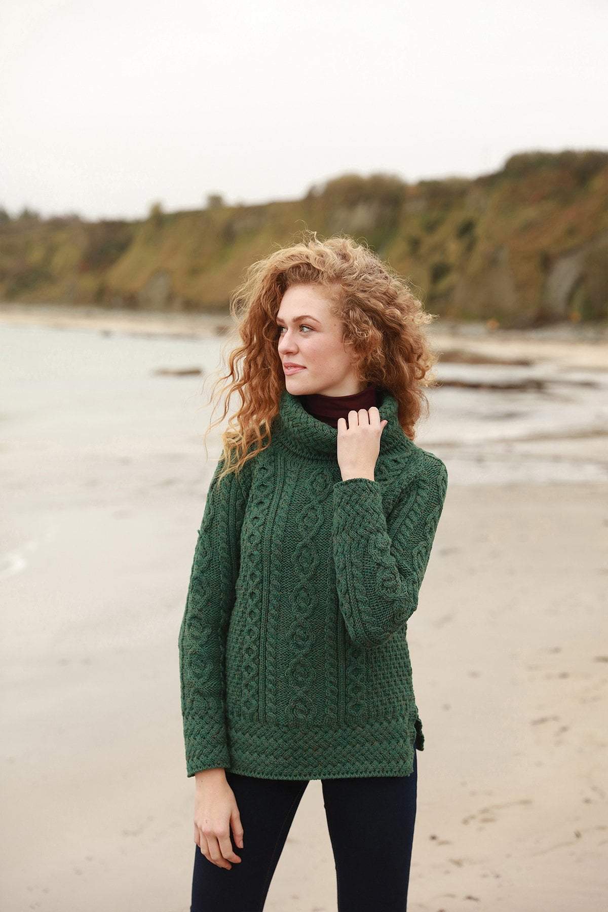 Green merino hotsell wool sweater