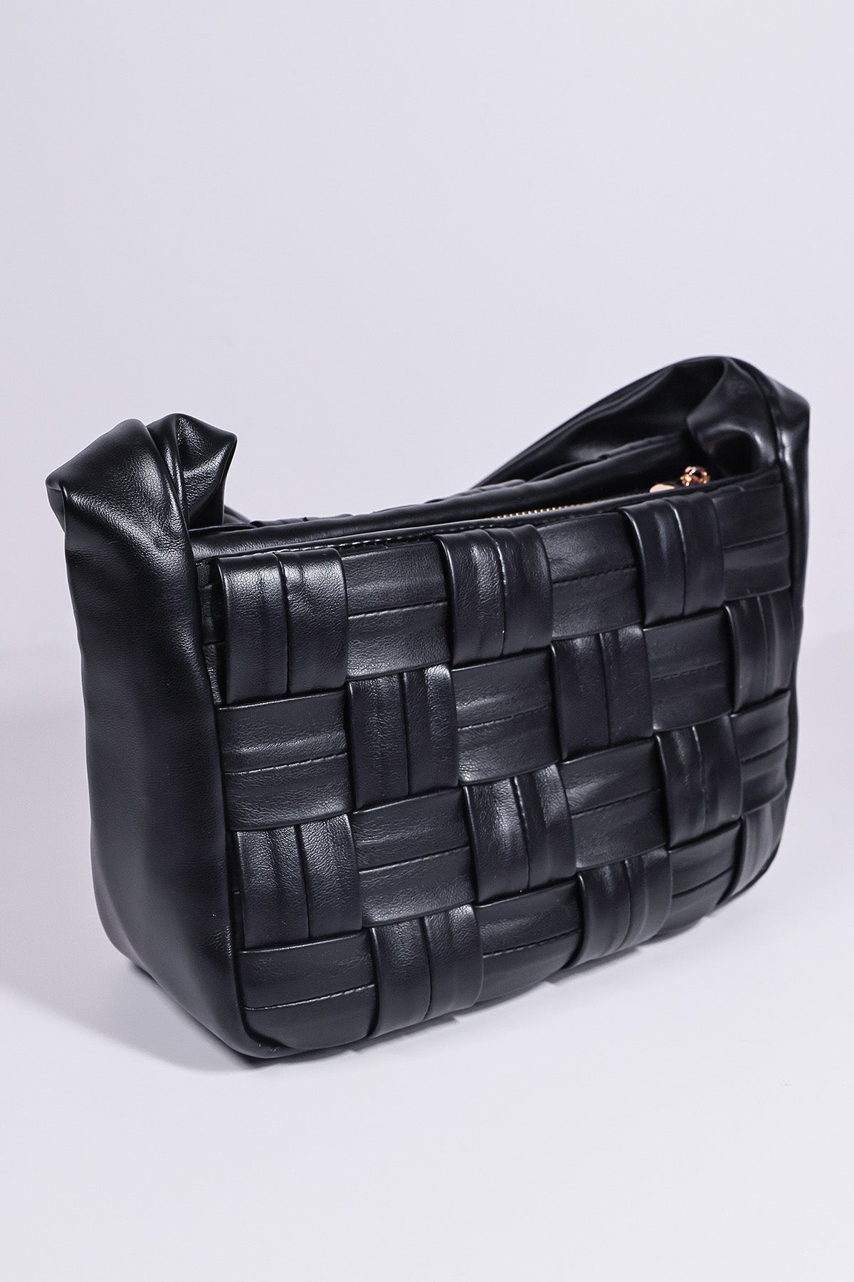 Black woven crossbody outlet bag